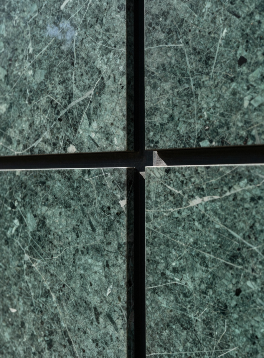 Green marble architectural detail