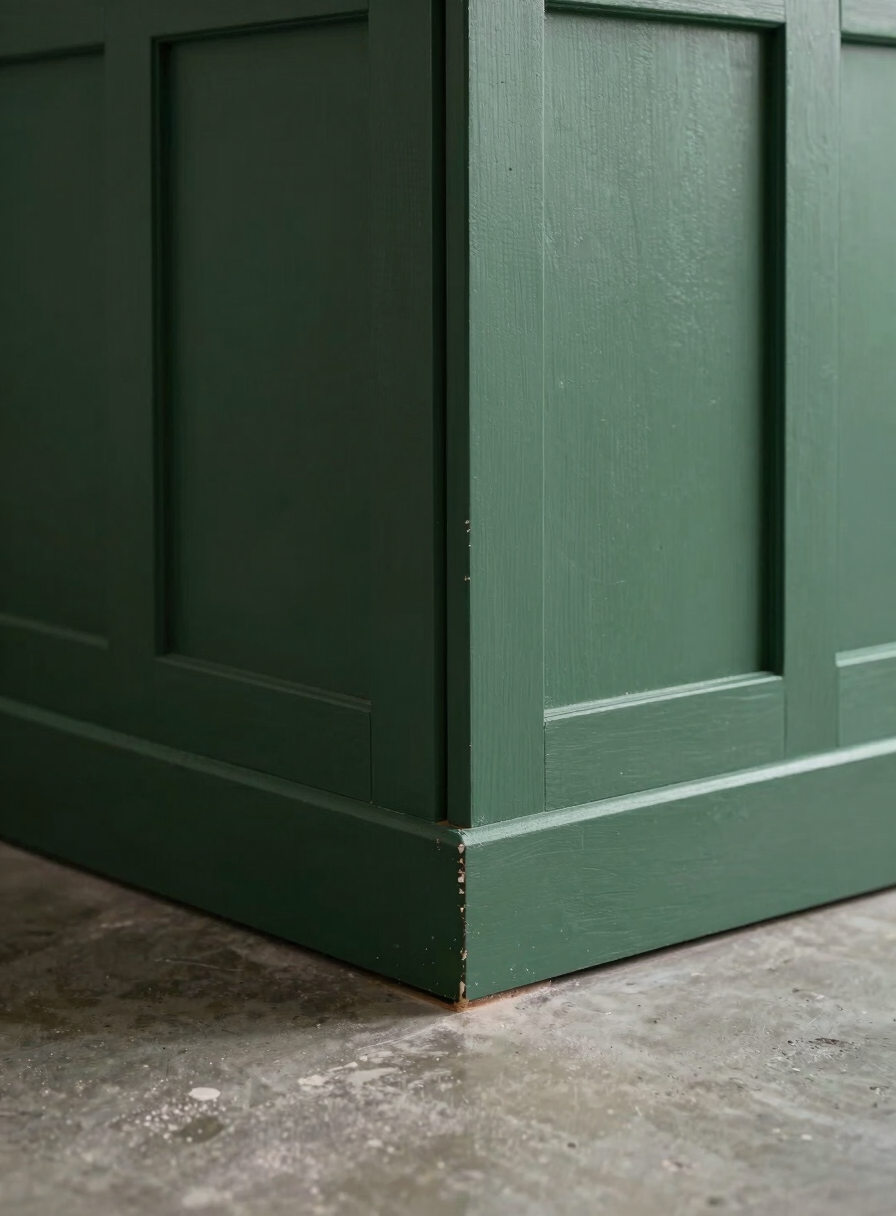 Green architectural panel detail
